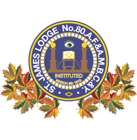 an image of the st james lodge no. 80 in white rock logo.